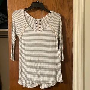 Stripped long sleeve thin shirt